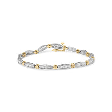 10K Two-Tone Gold 2.0 Cttw Baguette Diamond Channel Link Bracelet-0