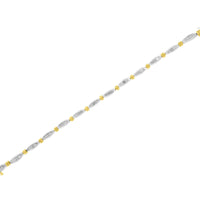 10K Two-Tone Gold 2.0 Cttw Baguette Diamond Channel Link Bracelet
