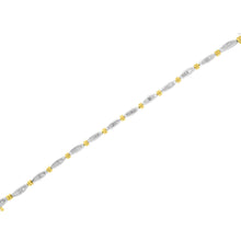 10K Two-Tone Gold 2.0 Cttw Baguette Diamond Channel Link Bracelet-4
