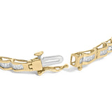 10K Yellow Gold 2.00 Cttw Baguette Diamond Channel Set Link Bracelet-1 thumbnail 2