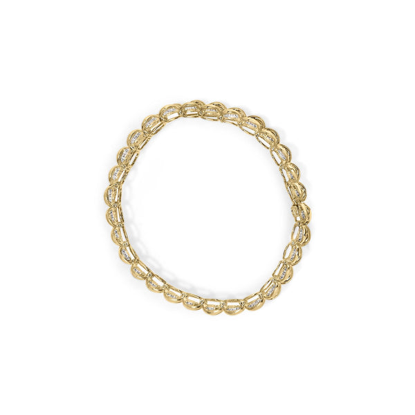 10K Yellow Gold 4.00 Cttw Pave Diamond Classic Link 7