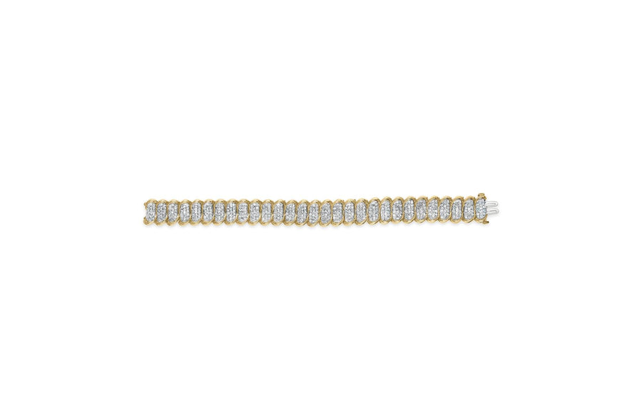 10K Yellow Gold 4.00 Cttw Pave Diamond Classic Link 7