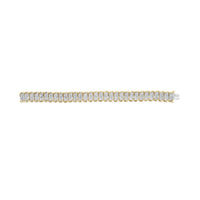 10k Yellow Gold 5.00 Cttw Diamond Oval Banded Link Bracelet (I-J Color, I1-I2 Clarity) - 7