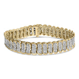 10K Yellow Gold 4.0 Cttw Diamond S-Link Bracelet-0 thumbnail 1