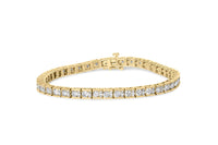10K Yellow Gold 4.00 Cttw Channel Set Round Diamond Tennis 7