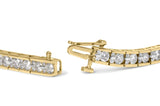 10K Yellow Gold 4.00 Cttw Channel Set Round Diamond Tennis 7