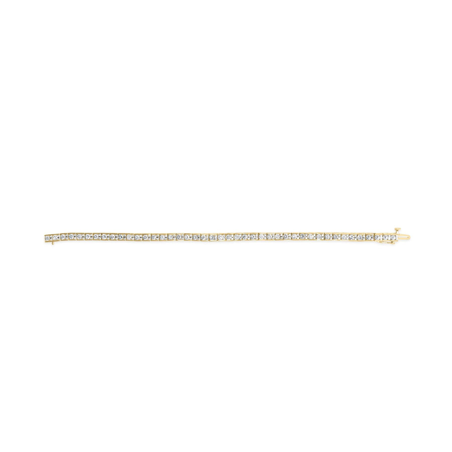 10K Yellow Gold 4.00 Cttw Channel Set Round Diamond Tennis 7