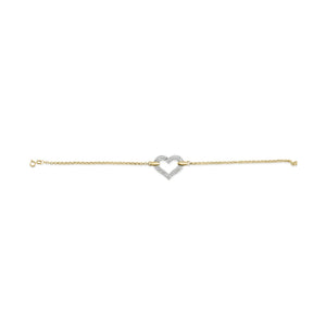 10K Two Tone Gold 1/4 Cttw Diamond Encrusted Heart Charm 7