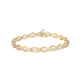 10k Yellow Gold 1/3 Cttw Diamond 3 Stone Teardrop Design Link Bracelet (I-J Color, I1-I2 Clarity) - 7.25" Inches-0