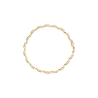 10k Yellow Gold 1/3 Cttw Diamond 3 Stone Teardrop Design Link Bracelet (I-J Color, I1-I2 Clarity) - 7.25