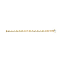 10k Yellow Gold 1/3 Cttw Diamond 3 Stone Teardrop Design Link Bracelet (I-J Color, I1-I2 Clarity) - 7.25