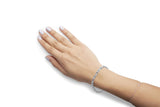 10K White Gold 1.00 Cttw Diamond Floral Cluster and X-Link 7.25