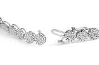 14K White Gold 2.00 Cttw Diamond Halo Link Tennis Bracelet (H-I Color, I1-I2 Clarity) - 7
