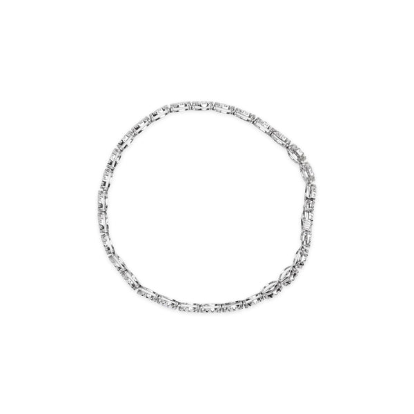 14K White Gold 2.00 Cttw Diamond Halo Link Tennis Bracelet (H-I Color, I1-I2 Clarity) - 7
