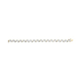 10k Yellow Gold 5.00 Cttw Round-Cut and Baguette-Cut Diamond Floral Link 7.25