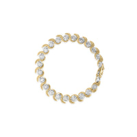 10K Yellow Gold 4.00 Cttw Round-Cut Diamond Floral Link 7.5