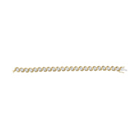 10K Yellow Gold 4.00 Cttw Round-Cut Diamond Floral Link 7.5