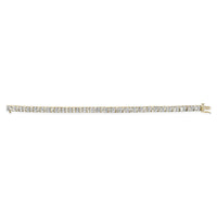 10K Yellow Gold 4.0 Cttw Alternating Baguette & Round Cut Diamond Bezel- & Prong-Set 7