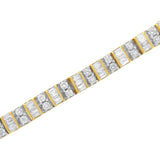 10K Yellow Gold 4.0 Cttw Alternating Baguette & Round Cut Diamond Bezel- & Prong-Set 7
