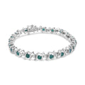 925 sterling silver bracelet with round diamond stones in a tennis line