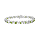.925 Sterling Silver Lab-Grown Birthstone and 1/6 Cttw Round Diamond Tennis Bracelet (H-I Color, I1-I2 Clarity)-7 thumbnail 9