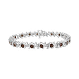 .925 Sterling Silver Lab-Grown Birthstone and 1/6 Cttw Round Diamond Tennis Bracelet (H-I Color, I1-I2 Clarity)-3 thumbnail 5