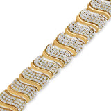 14K Gold 15.0 Cttw Diamond Chevron Wave 7.25