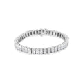 14K white gold bracelet with invisible-set princess-cut diamond stones