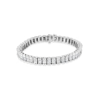 14K White Gold 5.00 Cttw Invisible Set Princess-Cut Diamond Belt and Buckle Tennis 7