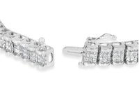 14K White Gold 5.00 Cttw Invisible Set Princess-Cut Diamond Belt and Buckle Tennis 7