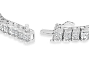 14K White Gold 5.00 Cttw Invisible Set Princess-Cut Diamond Belt and Buckle Tennis 7