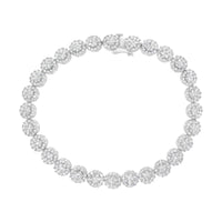 14K White Gold 3-3/4 Cttw Round-Brilliant Cut Diamond 7-1/4