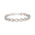 10K Rose and White Gold 1/4 Cttw Diamond Infinity Loop and Swirl Link Bracelet-0