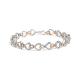 10K Rose and White Gold 1/4 Cttw Diamond Infinity Loop and Swirl Link Bracelet-0 thumbnail 1