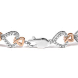 10K Rose and White Gold 1/4 Cttw Diamond Infinity Loop and Swirl Link Bracelet-1 thumbnail 2