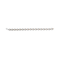 10K Rose Gold Plated Sterling Silver 1/4 Cttw Diamond Heart Link Bracelet