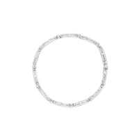 14K White Gold 1-1/2 Cttw Round Brilliant-Cut & Baguette Cut Diamond Bezel and Tapered Link 7