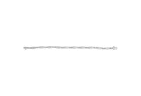 14K White Gold 1-1/2 Cttw Round Brilliant-Cut & Baguette Cut Diamond Bezel and Tapered Link 7