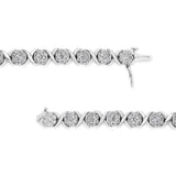 14K White Gold 6-1/3 Cttw Round Brilliant-Cut Diamond Round Cluster & X-Link 7