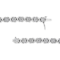 14K White Gold 6-1/3 Cttw Round Brilliant-Cut Diamond Round Cluster & X-Link 7