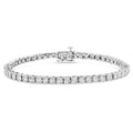 10K white gold tennis bracelet with illusion-set round diamond stones