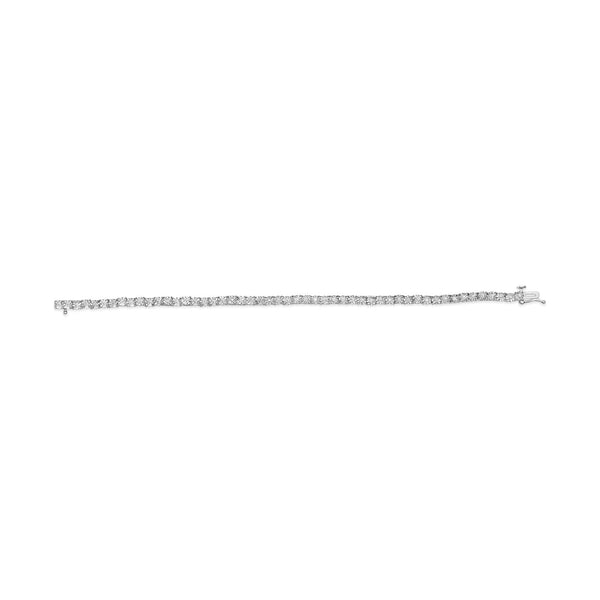 10K White Gold 1/2 Cttw Real Diamond Illusion-Set Miracle Plate Tennis Bracelet (I-J Color, SI2-I1 Clarity) - Size 7.5