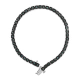 Black Rhodium Plated .925 Sterling Silver 1.0 Cttw Diamond Miracle Tennis Bracelet (Enhanced Blue Color, I3 Clarity) - 7