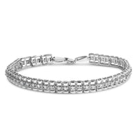 .925 Sterling Silver Diamond Double-Link 7