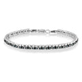 925 black rhodium silver tennis bracelet with rose cut blue diamond stones