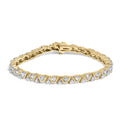 14K yellow gold tennis bracelet with 4.00 ct triangle link diamond stones