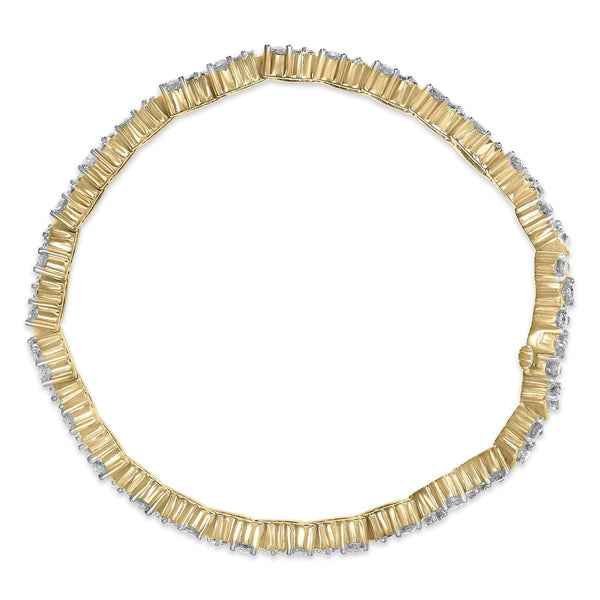 14K Yellow Gold Round-Cut Diamond Bracelet (4.00 cttw, H-I Color, I1-I2 Clarity)