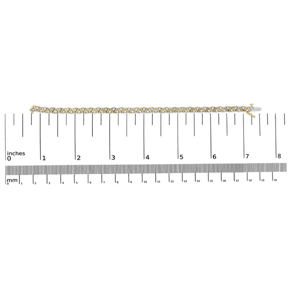 14K Yellow Gold 4.00 Cttw Diamond Triangle Link Tennis Bracelet (H-I Color, I1-I2 Clarity) - 7