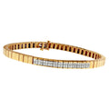 14K yellow gold bracelet with princess cut diamond stones