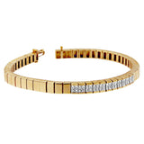 14K Yellow Gold Princess Cut Diamond Banded Bracelet (1.00 cttw, G-H Color, VS1-VS2 Clarity)-1 thumbnail 2